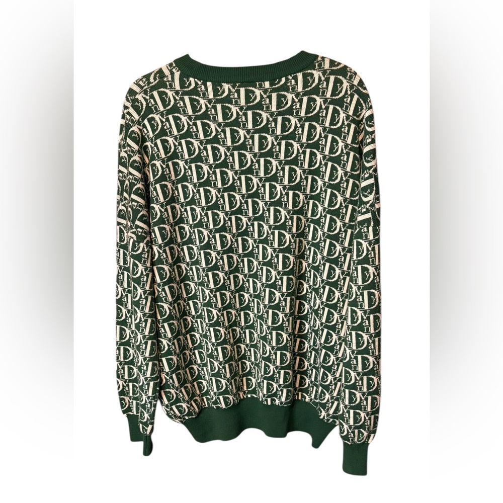 Vandy The Pink Vandy Vior Monogram Wool Knit Sweater Green Large Designer - Picture 7 of 7